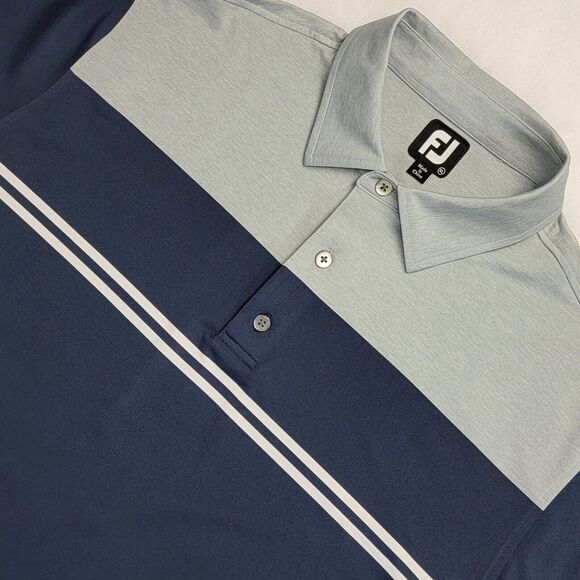 FootJoy Color Block Lisle Performance Golf 4-Way Stretch Breathable XL Polo Mens - Picture 1 of 14